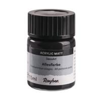 Rayher Acrylverf - zwart - 15 ML - te verdunnen - alle ondergronden