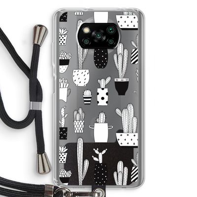 Cactusmotief: Xiaomi Poco X3 NFC Transparant Hoesje met koord