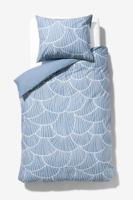 051 Dekbedovertrek 140x200/220cm Zacht Katoen Schelpen Blauw (blauw)
