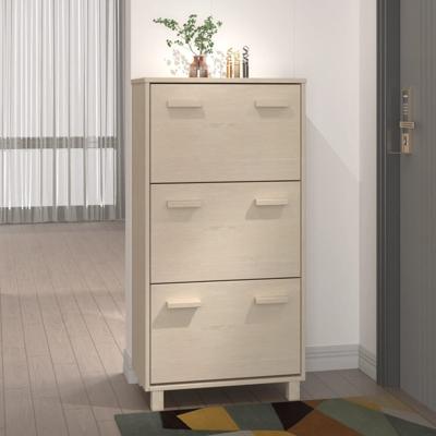 Schoenenkast HAMAR 59,5x35x117 cm grenenhout honingbruin