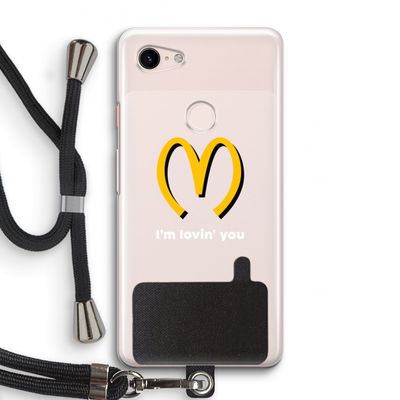 I'm lovin' you: Pixel 3 Transparant Hoesje met koord