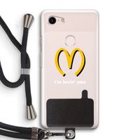 I'm lovin' you: Pixel 3 Transparant Hoesje met koord
