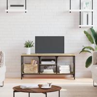 Tv-meubel 100x33x45 cm bewerkt hout en ijzer sonoma eikenkleur