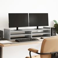 VidaXL Monitorstandaard 100x27x20 cm bewerkt hout betongrijs