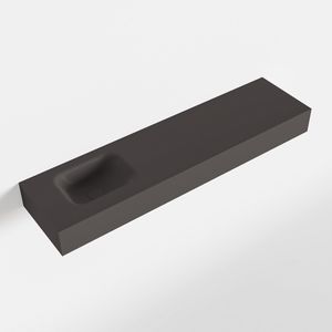 MONDIAZ LEX Dark_grey vrijhangende solid surface wastafel 120cm. Positie wasbak links