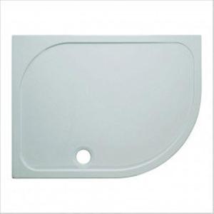 Crosswater Shower Tray douchebak 80x100x4.5cm rechts 55 radius met antikalkbehandeling polybeton wit SRQ81000RH