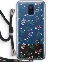Small white flowers: Samsung Galaxy A6 (2018) Transparant Hoesje met koord