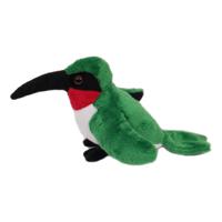 Knuffeldier Kolibri vogel - zachte pluche stof - groen - kwaliteit knuffels - 13 cm   -