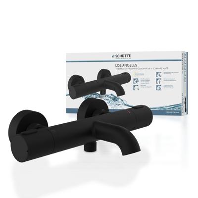 Schutte LOS ANGELES Thermostatische badkraan | Mat Zwart - 33196