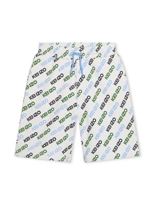 Kenzo Kids bermuda à logo imprimé - Blanc