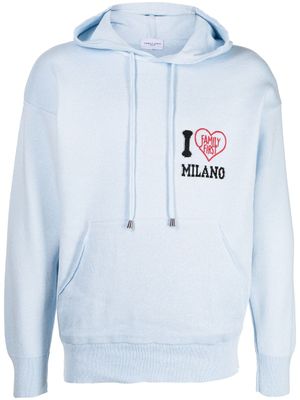 Family First hoodie à logo imprimé - Bleu