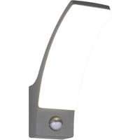 LED Tuinverlichting - Trion Orix - Wandlamp Buitenlamp - 1 Lichtpunt van 12.5 Watt - Natuurlijk Wit 4000K - Bewegingssensor - Antraciet - Gegoten Aluminium