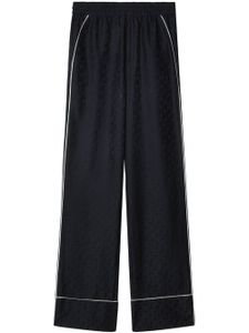 Off-White pantalon droit d'inspiration pyjama - Noir