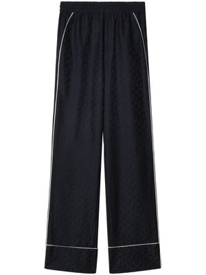 Off-White pantalon droit d'inspiration pyjama - Noir