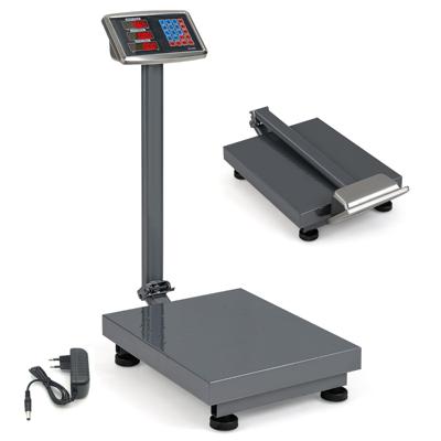 Digitale Platformweegschaal 300kg / 50g Pakketweegschaal met Prijsberekenaar LB/KG Multifunctionele Winkelweegschaal Zilver