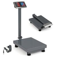 Digitale Platformweegschaal 300kg / 50g Pakketweegschaal met Prijsberekenaar LB/KG Multifunctionele Winkelweegschaal Zilver