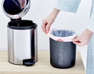 Brabantia newIcon pedaalemmer 5 liter met kunststof binnenemmer - Matt Steel Fingerprint Proof