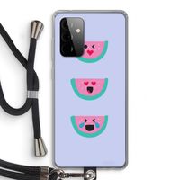 Smiley watermeloen: Samsung Galaxy A72 5G Transparant Hoesje met koord