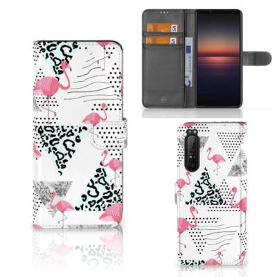Sony Xperia 1 II | Telefoonhoesje | Met pasjeshouder | Flamingo Triangle