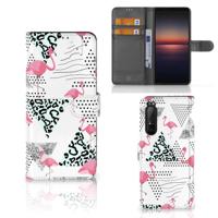 Sony Xperia 1 II | Telefoonhoesje | Met pasjeshouder | Flamingo Triangle