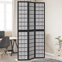Kamerscherm met 3 panelen massief paulowniahout zwart - thumbnail