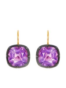 FRED LEIGHTON boucles d'oreilles pendantes en or 18ct ornées d'améthyste