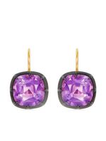 FRED LEIGHTON boucles d'oreilles pendantes en or 18ct ornées d'améthyste - thumbnail