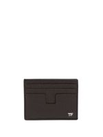 TOM FORD porte-cartes en cuir à plaque logo - Marron