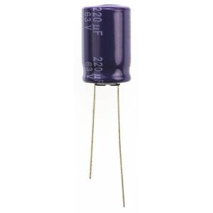 Panasonic ECA-1JM221 Elektrolytische condensator Radiaal bedraad 5 mm 220 µF 63 V 20 % (Ø) 10 mm 1 stuk(s)