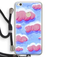 Roze wolken met vogels: Huawei Ascend P8 Lite (2017) Transparant Hoesje met koord