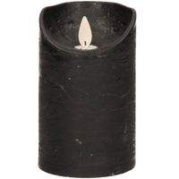 1x LED kaarsen/stompkaarsen zwart met dansvlam 12,5 cm   - - thumbnail