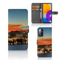 Samsung Galaxy M52 | Telefoonhoesje | Met pasjeshouder | Olifanten