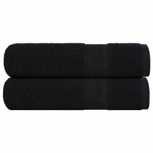 VidaXL Douchehanddoeken 2 st 70x140 cm 360 g/m² 100% katoen zwart