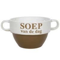 Soepkommen - Soep van de dag - keramiek - D12 x H8 cm - Cappuccino bruin - Stapelbaar - thumbnail