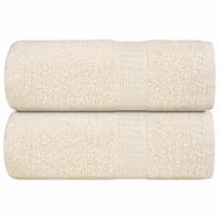 VidaXL Gastendoekjes 2 st 30x50 cm 360 g/m² 100% katoen crèmekleurig