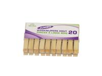 Wasknijpers Jumbo hout set à 20