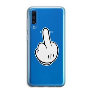 Middle finger white: Samsung Galaxy A50 Transparant Hoesje
