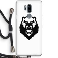 Angry Bear (white): LG G7 Thinq Transparant Hoesje met koord