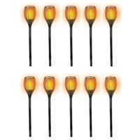 Lifetime Garden Solar LED tuinfakkels - 10x - zwart - 77 cm - Tuinverlichting