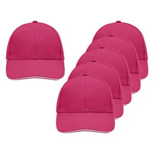 Baseball cap van 100% katoen - 6x - Roze - voor volwassenen - petjes