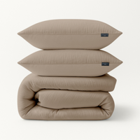 Dekbedovertrek Mousseline Effen 240x200 Cm Taupe Anti Allergie & Anti Huisstofmijt & Zacht Zydante - Dekbed-Discounter.nl