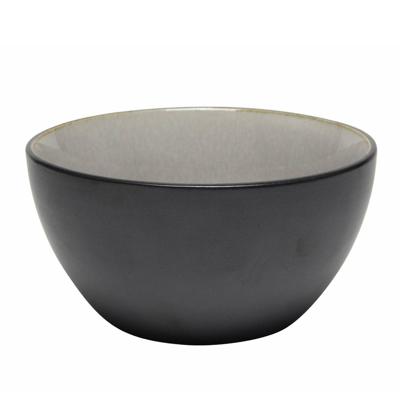 Kommetje/serveer schaaltje Samos - antraciet/grijs - 1x - 14 x 7 cm - keramiek - soepkommen