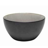 Kommetje/serveer schaaltje Samos - antraciet/grijs - 1x - 14 x 7 cm - keramiek - soepkommen