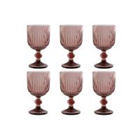 Set van bekers Home ESPRIT Roze Kristal 8 x 8 x 14,5 cm (6 Stuks)