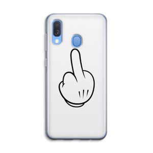 Middle finger white: Samsung Galaxy A40 Transparant Hoesje