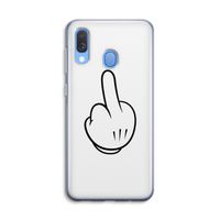 Middle finger white: Samsung Galaxy A40 Transparant Hoesje