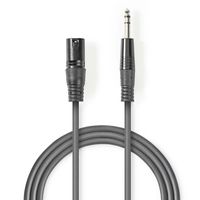 Nedis COTH15100GY15 audio kabel 1,5 m XLR (3-pin) 6.35mm Grijs