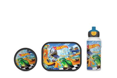 3-delige Mepal lunchset campus Hot Wheels lunchbox + fruitbox + drinkfles pop-up
