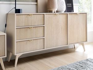 Dressoir MYENNO 2 deuren 3 lades beige