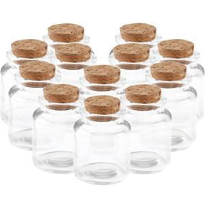 Klein flesje - 24x - 5 x 6 cm - transparant - glas - potje - DIY - bedankjes - bewaarpotjes